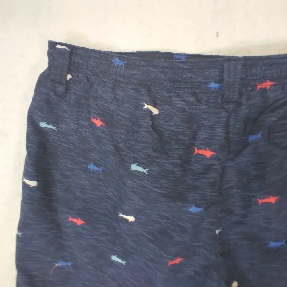 Columbia PFG swim shorts mens XL  blue fishing Hybrid pockets fishing FLAWED